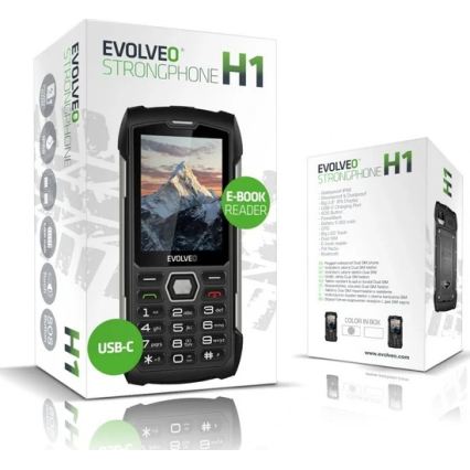 Evolveo - StrongPhone H1 wasserdichtes Dual‑SIM‑Telefon schwarz/grau
