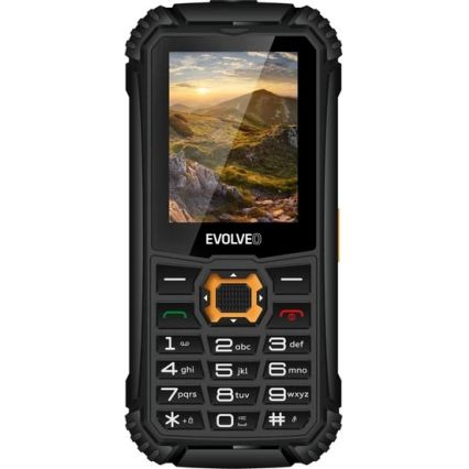 Evolveo - StrongPhone Q1, wasserdichtes Dual-SIM-Telefon schwarz/orange