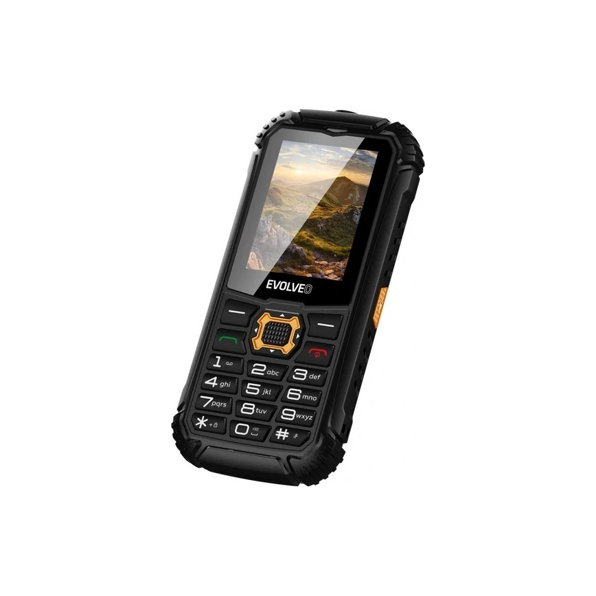 Evolveo - StrongPhone Q1, wasserdichtes Dual-SIM-Telefon schwarz/orange