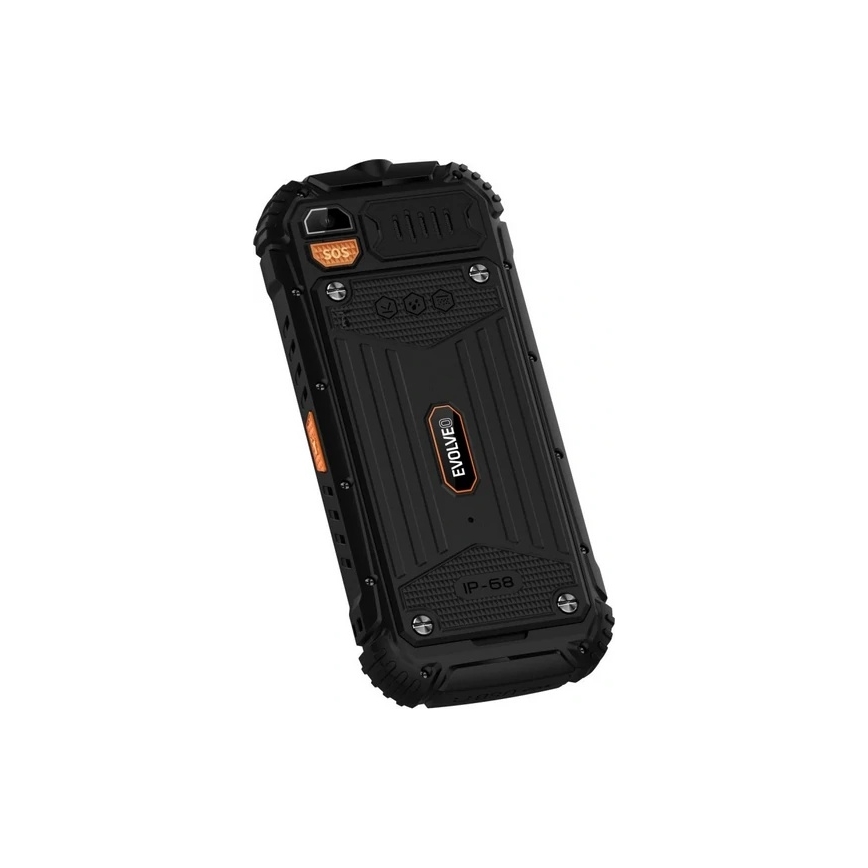 Evolveo - StrongPhone Q1, wasserdichtes Dual-SIM-Telefon schwarz/orange
