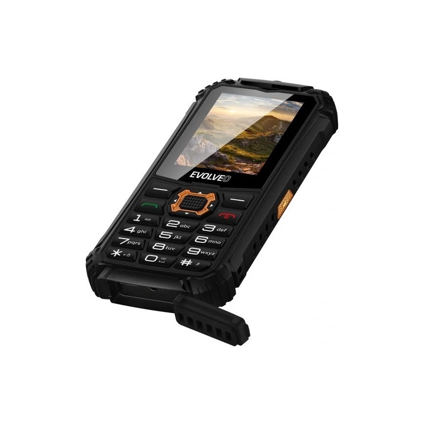 Evolveo - StrongPhone Q1, wasserdichtes Dual-SIM-Telefon schwarz/orange