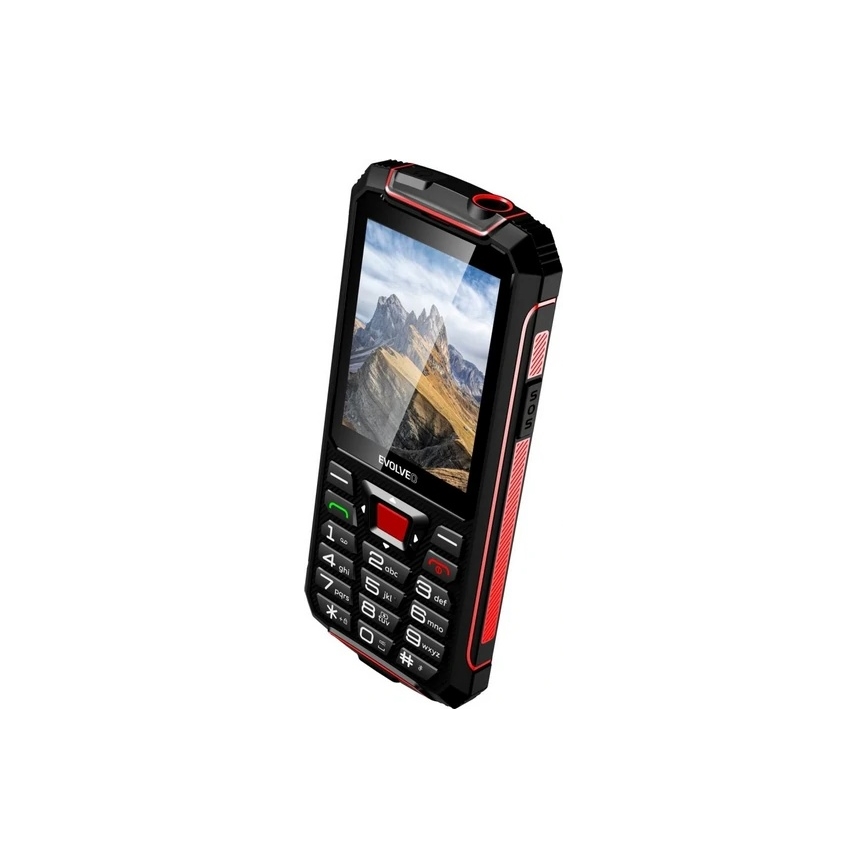 Evolveo - StrongPhone W4, wasserdichtes Dual‑SIM‑Telefon schwarz/rot
