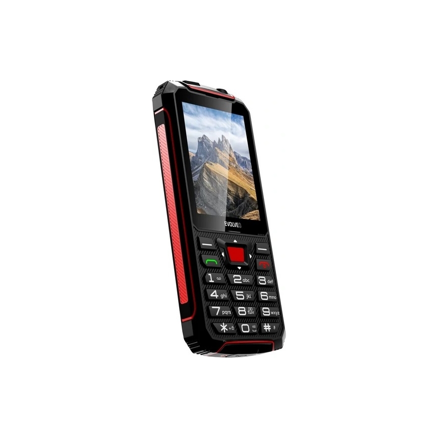 Evolveo - StrongPhone W4, wasserdichtes Dual‑SIM‑Telefon schwarz/rot