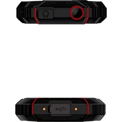 Evolveo - StrongPhone W4, wasserdichtes Dual‑SIM‑Telefon schwarz/rot