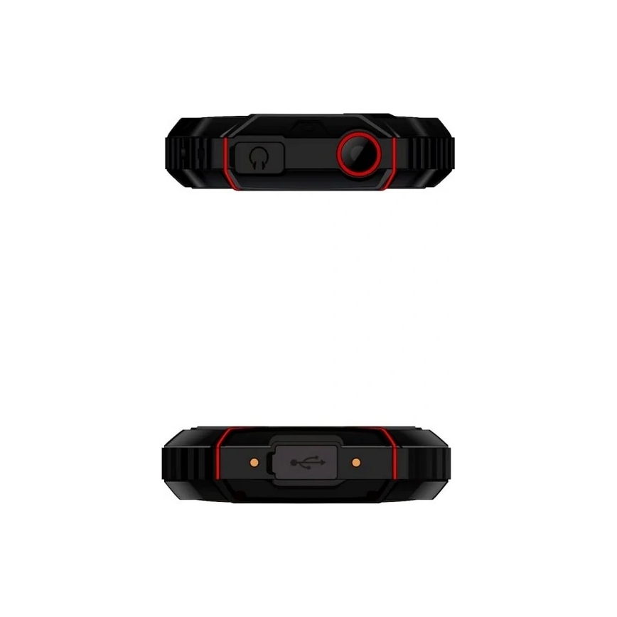 Evolveo - StrongPhone W4, wasserdichtes Dual‑SIM‑Telefon schwarz/rot