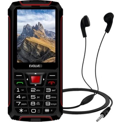 Evolveo - StrongPhone W4, wasserdichtes Dual‑SIM‑Telefon schwarz/rot
