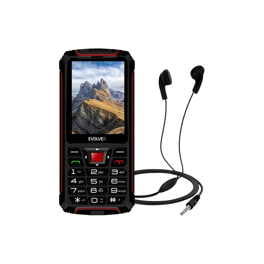 Evolveo - StrongPhone W4, wasserdichtes Dual‑SIM‑Telefon schwarz/rot