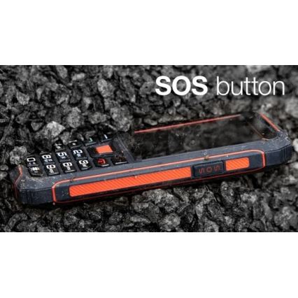 Evolveo - StrongPhone W4, wasserdichtes Dual‑SIM‑Telefon schwarz/rot