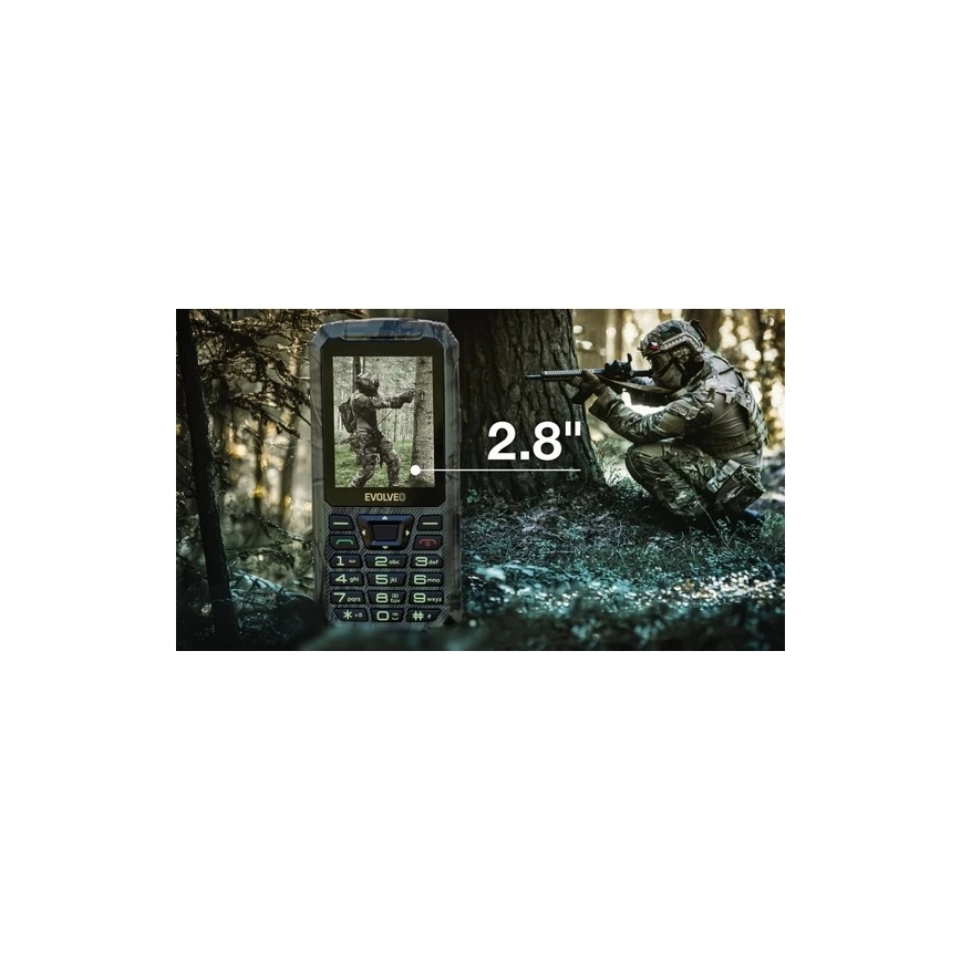 Evolveo - StrongPhone Z6 wasserdichtes Dual-SIM-Handy im Jagdtarn-Design