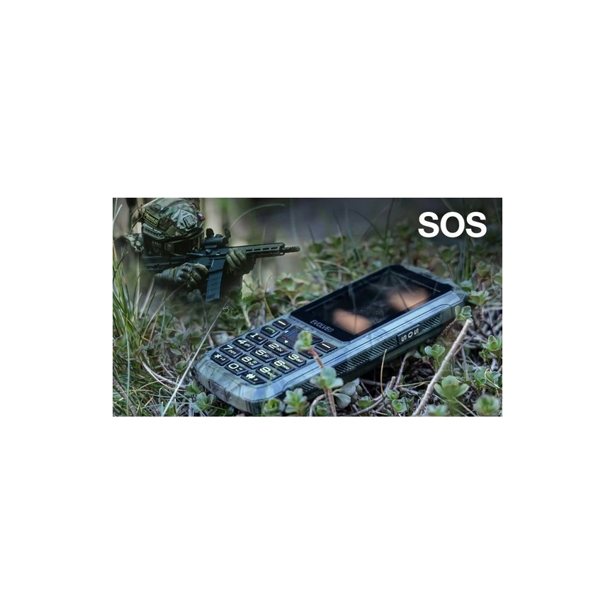 Evolveo - StrongPhone Z6 wasserdichtes Dual-SIM-Handy im Jagdtarn-Design