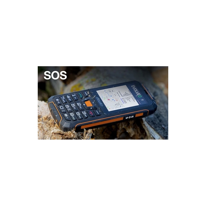 Evolveo - StrongPhone Z6, wasserdichtes Dual-SIM-Handy, schwarz/orange