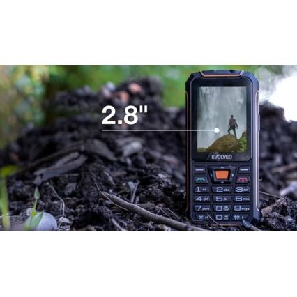 Evolveo - StrongPhone Z6 wasserdichtes Dual-SIM-Telefon schwarz/orange