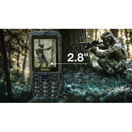 Evolveo - StrongPhone Z6 wasserdichtes Dual‑SIM‑Telefon in Jagdtarnoptik