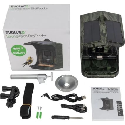 Evolveo - StrongVision BirdFeeder - intelligentes Vogelfutterhaus mit Kamera und Solarmodulen