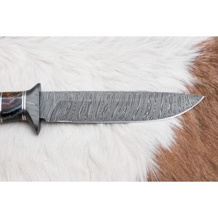 Exklusives Damastmesser 14,6 cm Birke/Mammutzahn