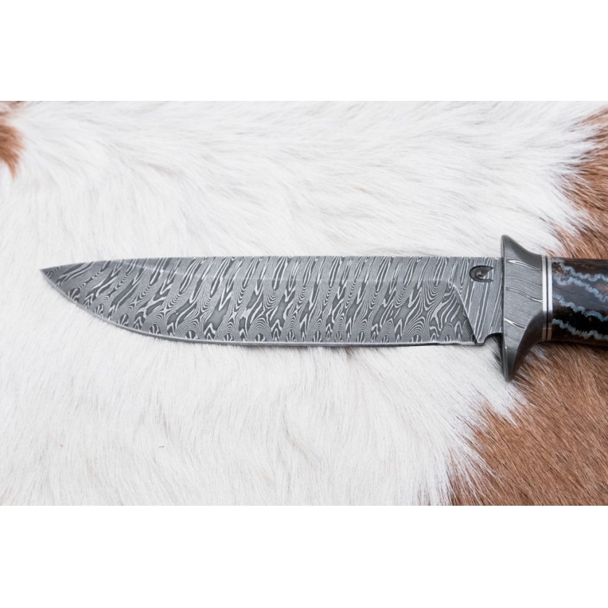 Exklusives Damastmesser 14,6 cm Birke/Mammutzahn