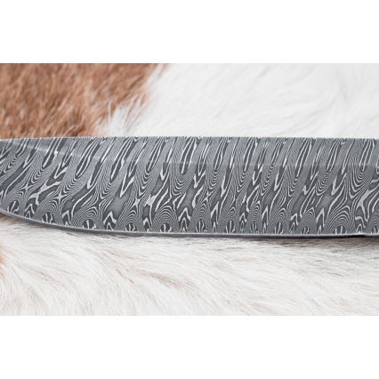 Exklusives Damastmesser 14,6 cm Birke/Mammutzahn