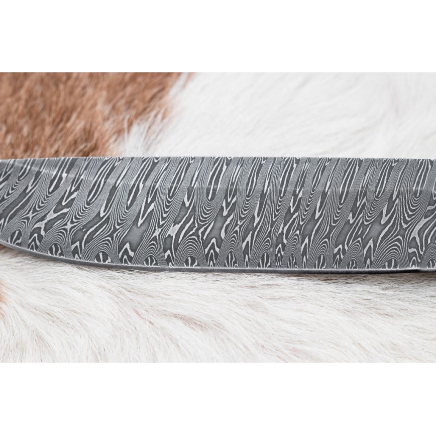 Exklusives Damastmesser 14,6 cm Birke/Mammutzahn