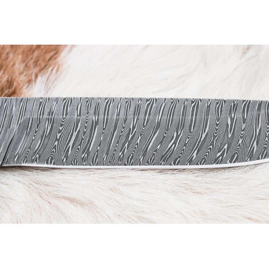 Exklusives Damastmesser 14,6 cm Birke/Mammutzahn