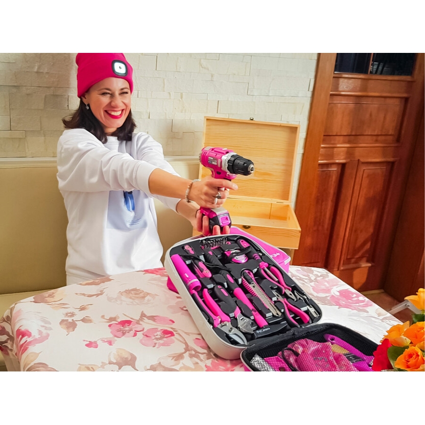 Extol - Akku-Bohrschrauber 1300 mAh 12V rosa