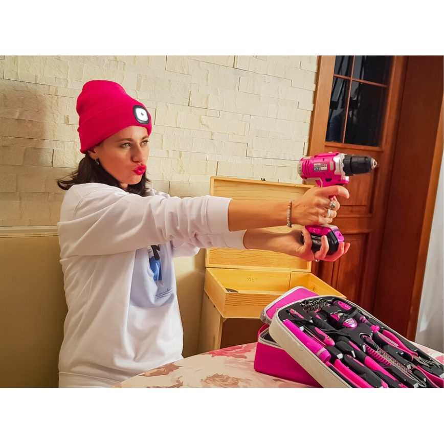 Extol - Akku-Bohrschrauber 1300 mAh 12V rosa