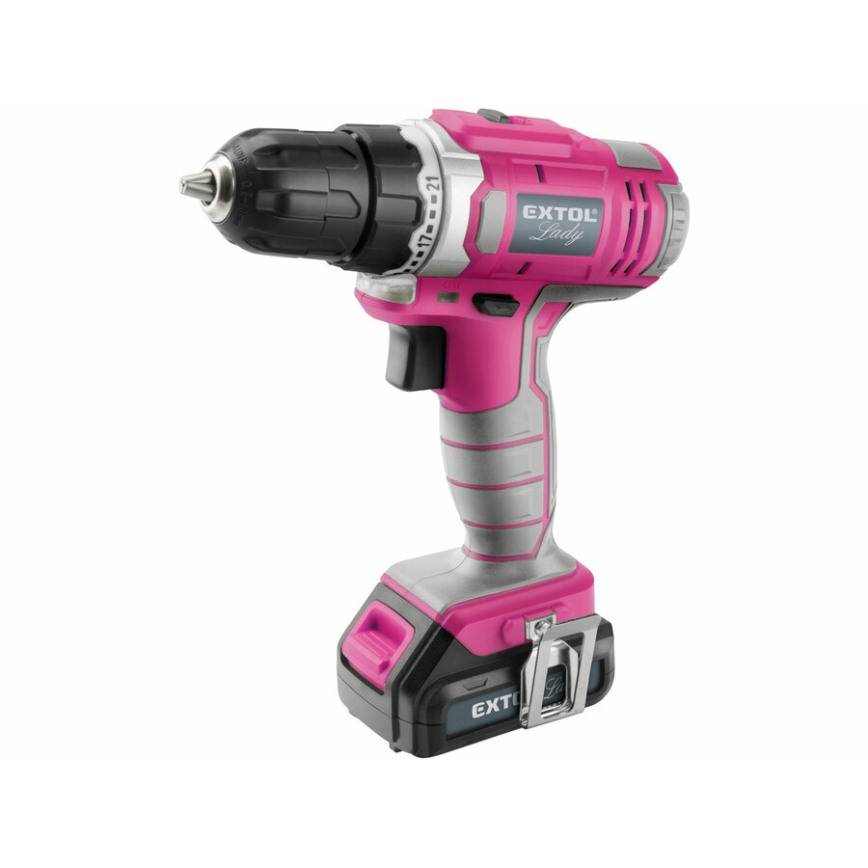 Extol - Akku-Bohrschrauber 1300 mAh 12V rosa
