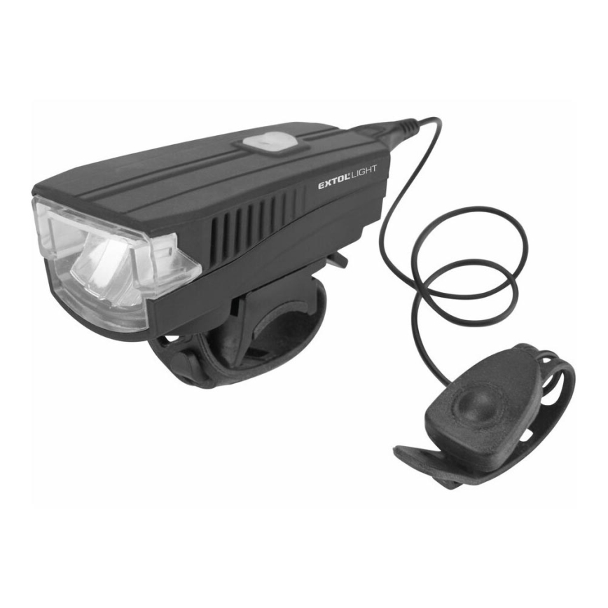 Extol - Aufladbare LED-Taschenlampe mit Fahrradhupe LED/5W/1200 mAh/3,7V IPX4