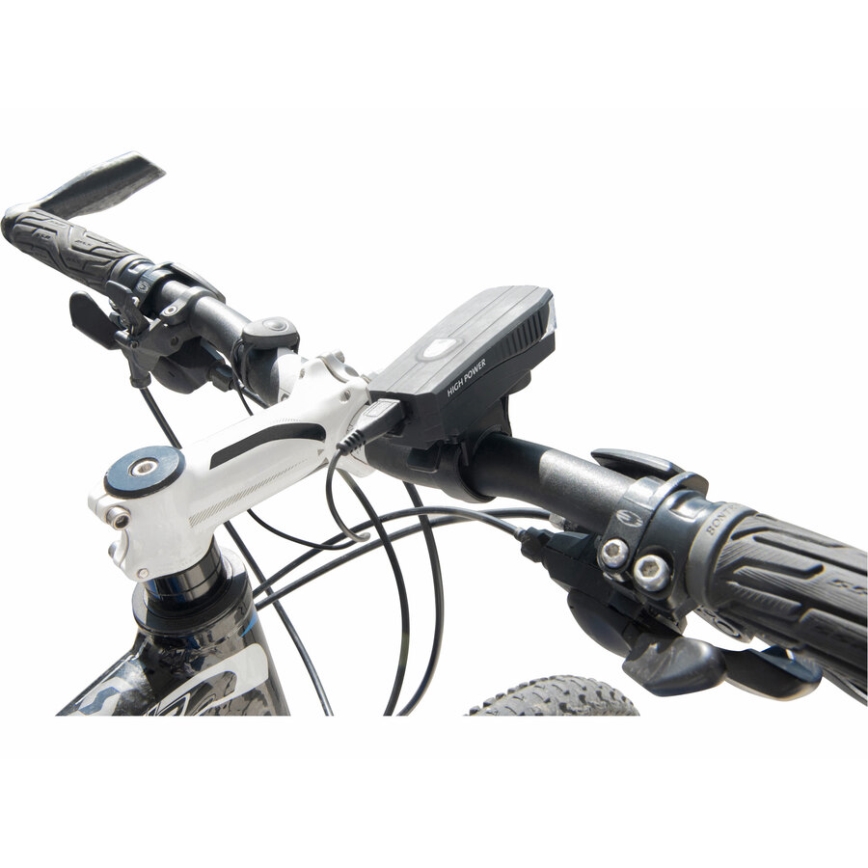 Extol - Aufladbare LED-Taschenlampe mit Fahrradhupe LED/5W/1200 mAh/3,7V IPX4