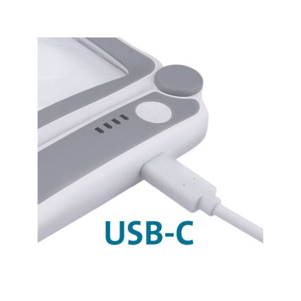 Extol - dimmbare, wiederaufladbare, zusammenklappbare Lupe mit LED-Beleuchtung/650 mAh, weiß/grau