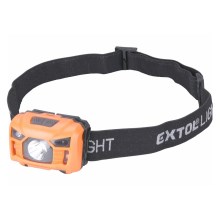Extol - LED-Stirnlampe mit Sensor-LED/3W/1200 mAh/3,7V orange/schwarz