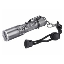 Extol - LED-Taschenlampe mit Clip LED/3W/1xAA mattes Chrom