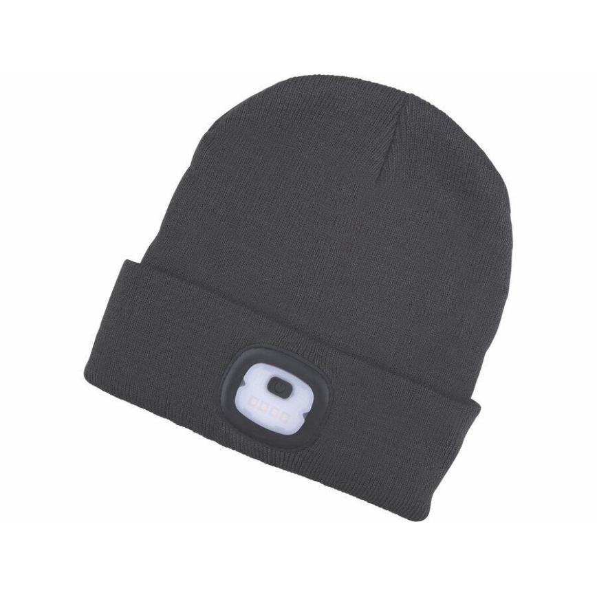 Extol - Mütze mit Stirnleuchte und USB-Aufladung 250 mAh schwarz Größe UNI