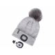 Extol – Mütze mit Stirnleuchte und USB-Aufladung 300 mAh grau mit Bommel Größe UNI