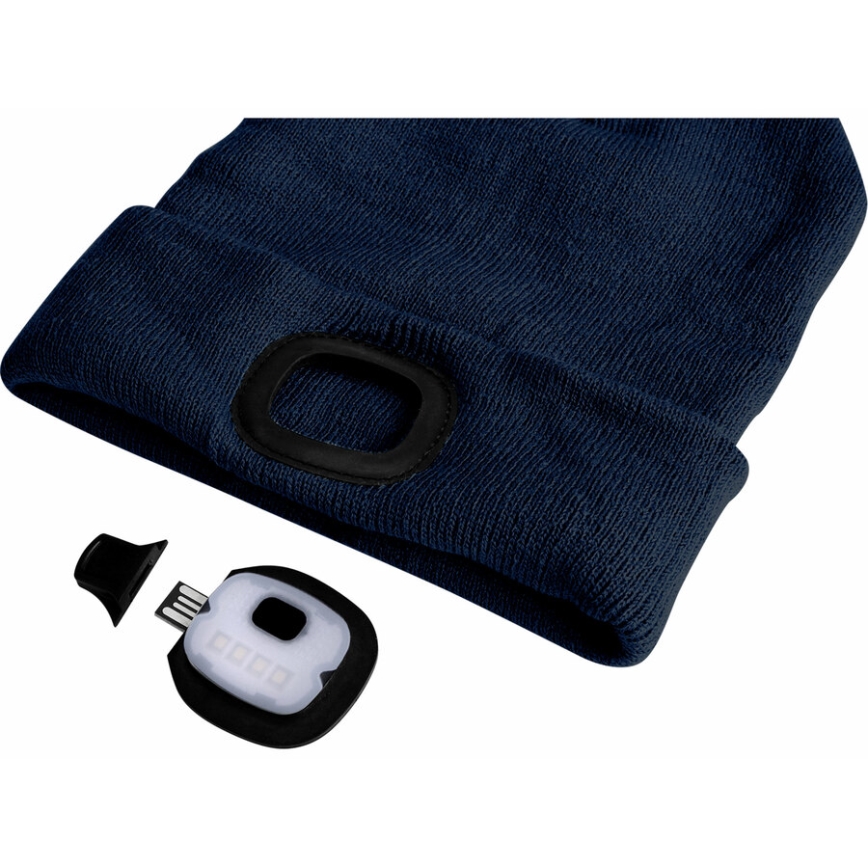 Extol - Mütze mit Stirnleuchte und USB-Ladefunktion 250 mAh blau Größe UNI
