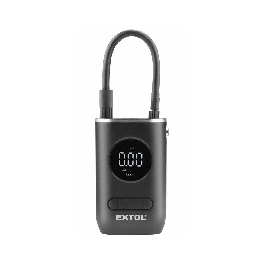 Extol Premium – Digitaler Taschenkompressor 2000 mAh 7,4V schwarz