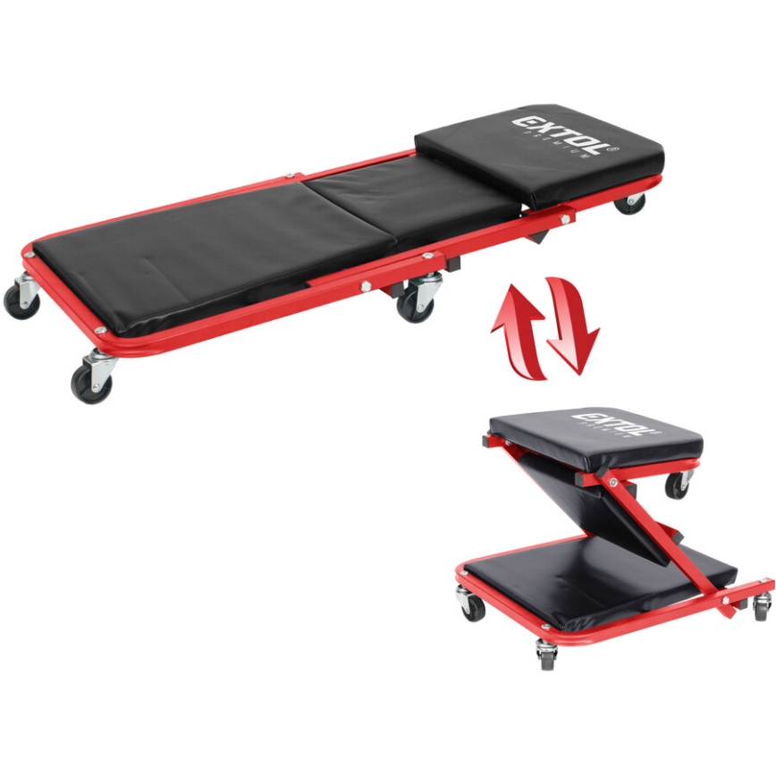 Extol Premium - fahrbare Montage-Liege/Sitz 2-in-1