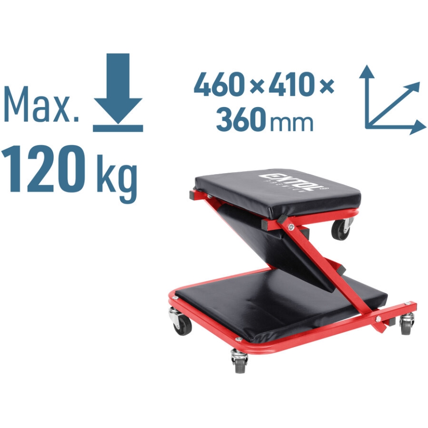 Extol Premium - fahrbare Montage-Liege/Sitz 2-in-1