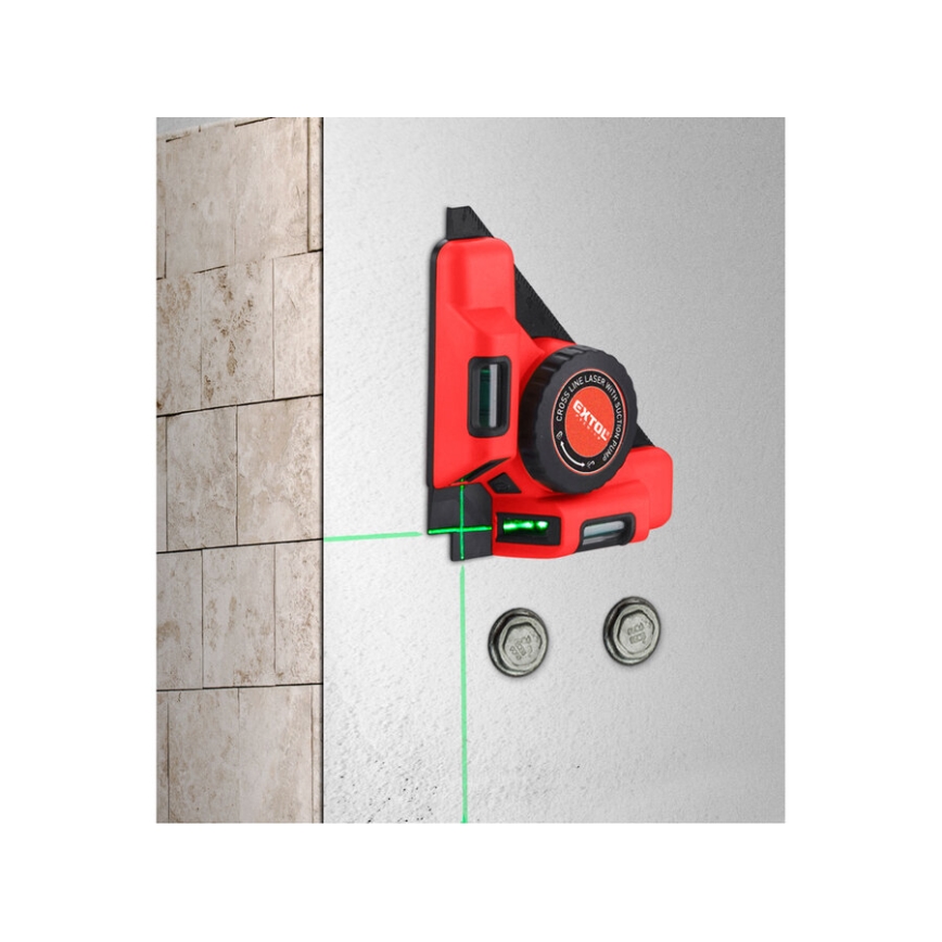 Extol Premium - Laserwinkel 90° mit elektrischem Saugnapfmodul 5V/1000 mAh