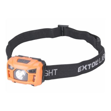 Extol - Wiederaufladbare LED-Stirnlampe mit Sensor und rotem Licht LED/3W/1200 mAh/3,7V orange/schwarz