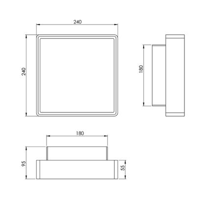 Fabas 3225/61/102 - Technische Leuchte mit Sensor OBAN 1xE27/42W/230V IP65