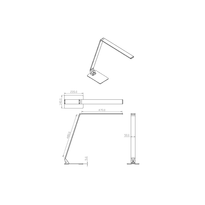 Fabas Luce 3265-30-101 - LED dimmbare Tischlampe WASP LED/12W/230V 3000/4000/5000K schwarz