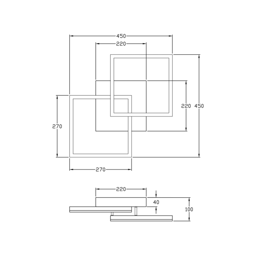 Fabas Luce 3394-29-282 - Dimmbare LED-Deckenleuchte BARD LED/39W/230V 4000K anthrazit