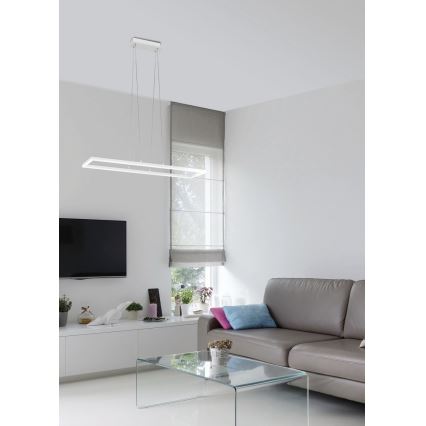 Fabas Luce 3394-45-102 - Dimmbare LED-Hängeleuchte an Schnur BARD LED/52W/230V 3000K weiß