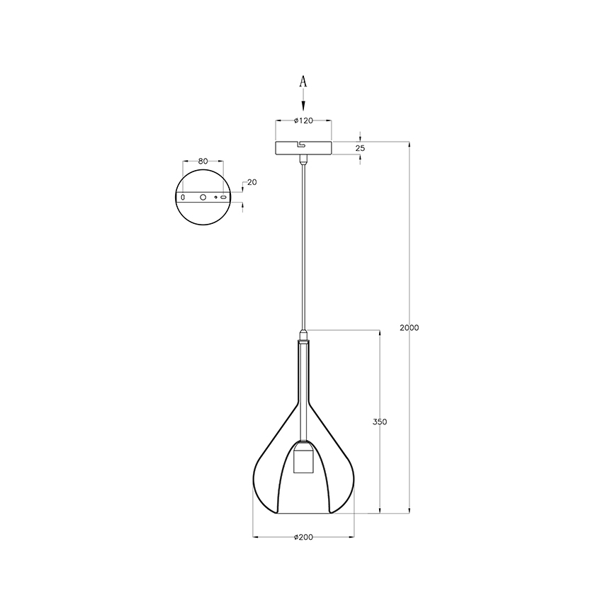 Fabas Luce 3481-40-125 - Hängeleuchte an Schnur LILA 1xE27/40W/230V golden