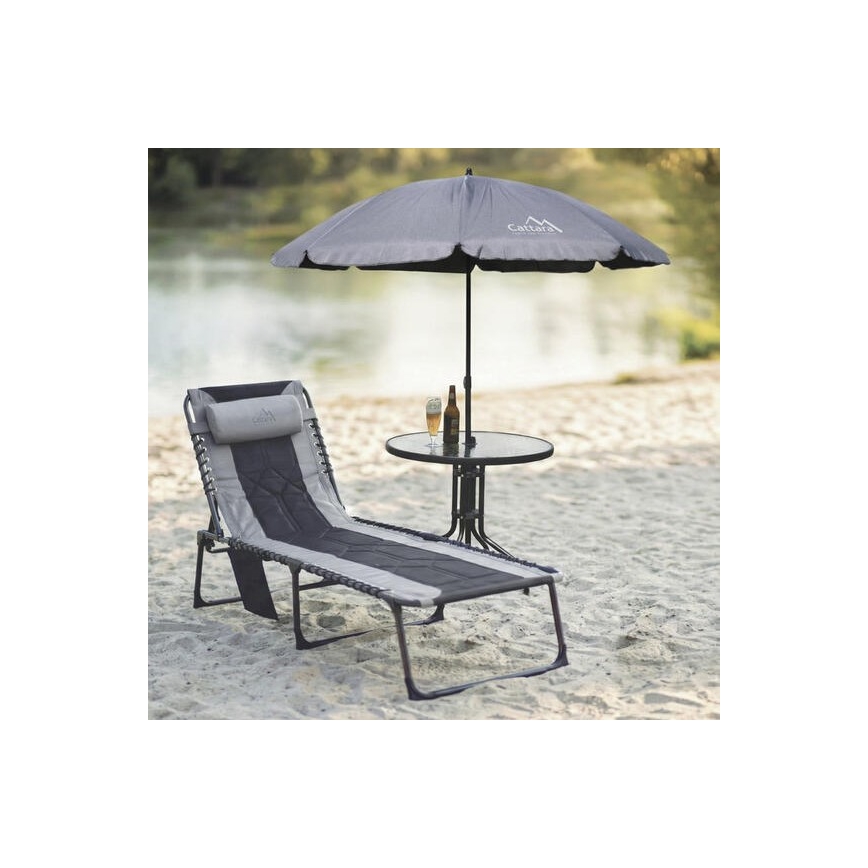 Faltbare Campingliege, grau
