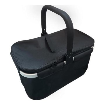 Faltbarer Camping-Picknickkorb Schwarz