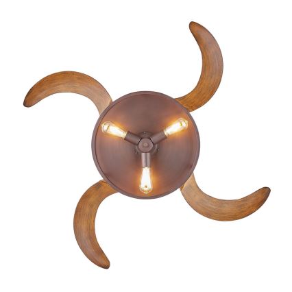 FANAWAY 212925 - LED Deckenventilator CLASSIC 3xE27/4W/230V Braun + Fernbedienung