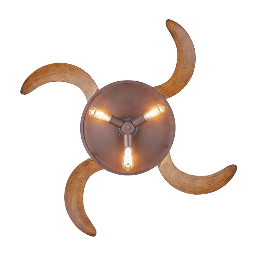 FANAWAY 212925 - LED Deckenventilator CLASSIC 3xE27/4W/230V Braun + Fernbedienung