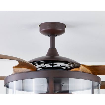 FANAWAY 212925 - LED Deckenventilator CLASSIC 3xE27/4W/230V Braun + Fernbedienung