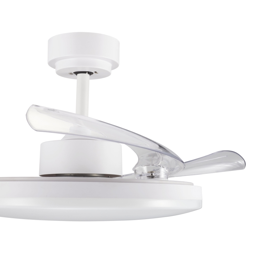 FANAWAY 21612949 - Dimmbarer LED-Deckenventilator STROLL LED/30W/230V 2700/3500/5000K d 106 cm weiß/klar + Fernbedienung